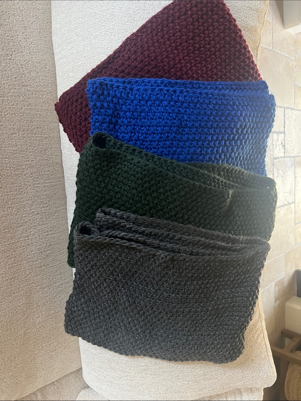 Old Navy Women's Knit Scarves - Burgundy, Royal Blue, Forest Green, Charcoal